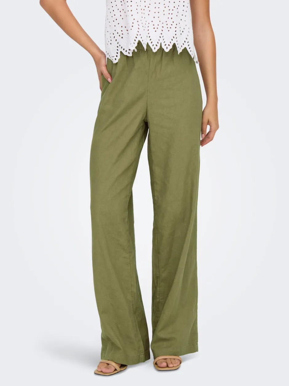Sale ONLCARO Loose fit Hør Bukser Dame Bukser