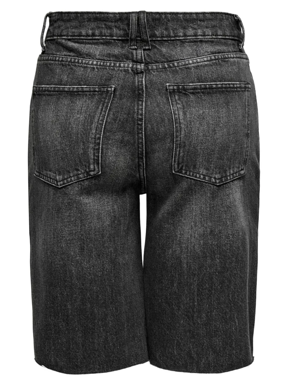 Outlet ONLCARO Mellemhøj talje Loose fit Denim-shorts Dame Shorts|Double Denim