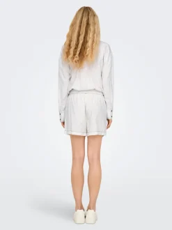 New ONLCARO Mellemhøj talje Regular fit Hør Shorts Dame Shorts