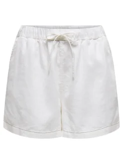 New ONLCARO Mellemhøj talje Regular fit Hør Shorts Dame Shorts