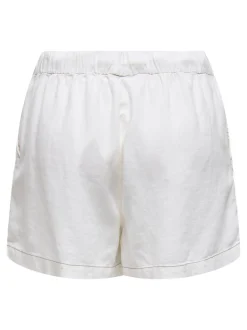 New ONLCARO Mellemhøj talje Regular fit Hør Shorts Dame Shorts