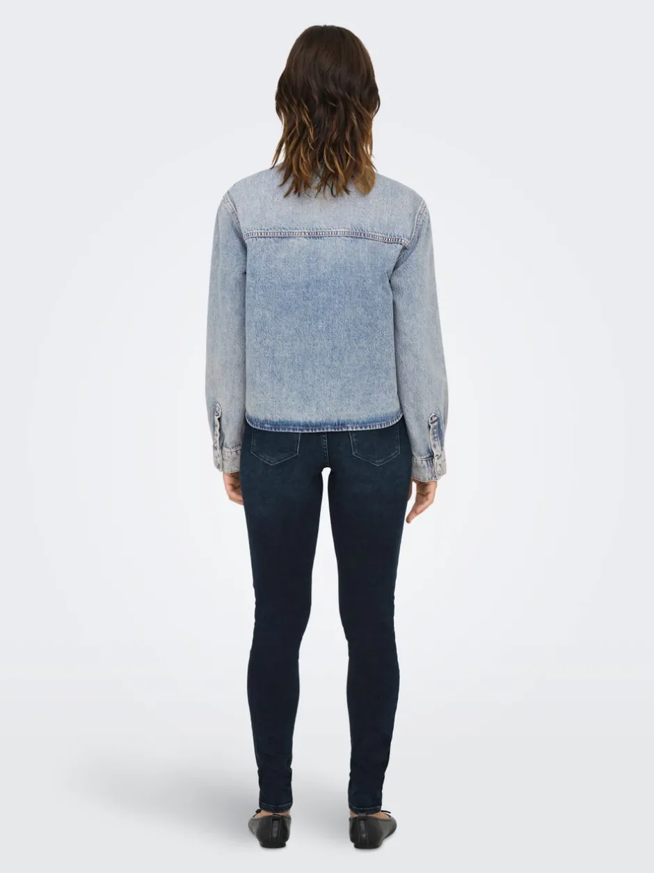 Sale ONLCASSIE Denim-skjorte Dame Double Denim|Skjorter