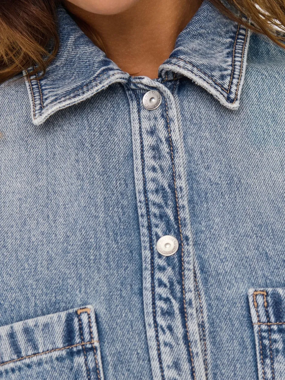 Sale ONLCASSIE Denim-skjorte Dame Double Denim|Skjorter