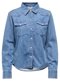 Online ONLCHARLIZE Denim-skjorte Dame Double Denim|Skjorter