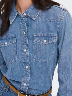 Online ONLCHARLIZE Denim-skjorte Dame Double Denim|Skjorter