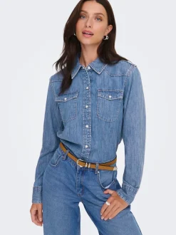 Online ONLCHARLIZE Denim-skjorte Dame Double Denim|Skjorter