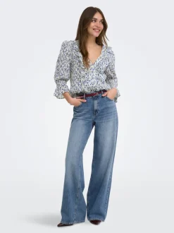 Clearance ONLCHARLOT Mellemhøj talje Wide leg fit Jeans Dame Jeans|Jeans