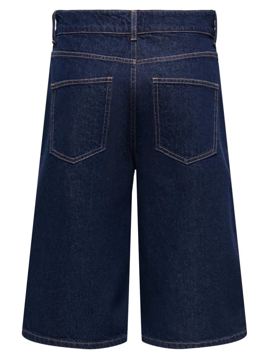 New ONLCLAIR Mellemhøj talje Baggy fit Bermuda Denim-shorts Dame Shorts|Double Denim
