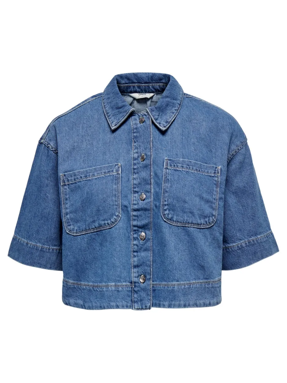 Sale ONLCLEO Denim-skjorte Dame Double Denim|Skjorter