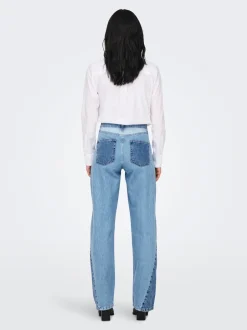 ONLCOBAIN Mellemhøj talje Wide leg fit Jeans Dame Jeans|Jeans