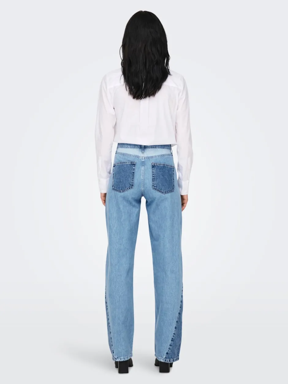 ONLCOBAIN Mellemhøj talje Wide leg fit Jeans Dame Jeans|Jeans