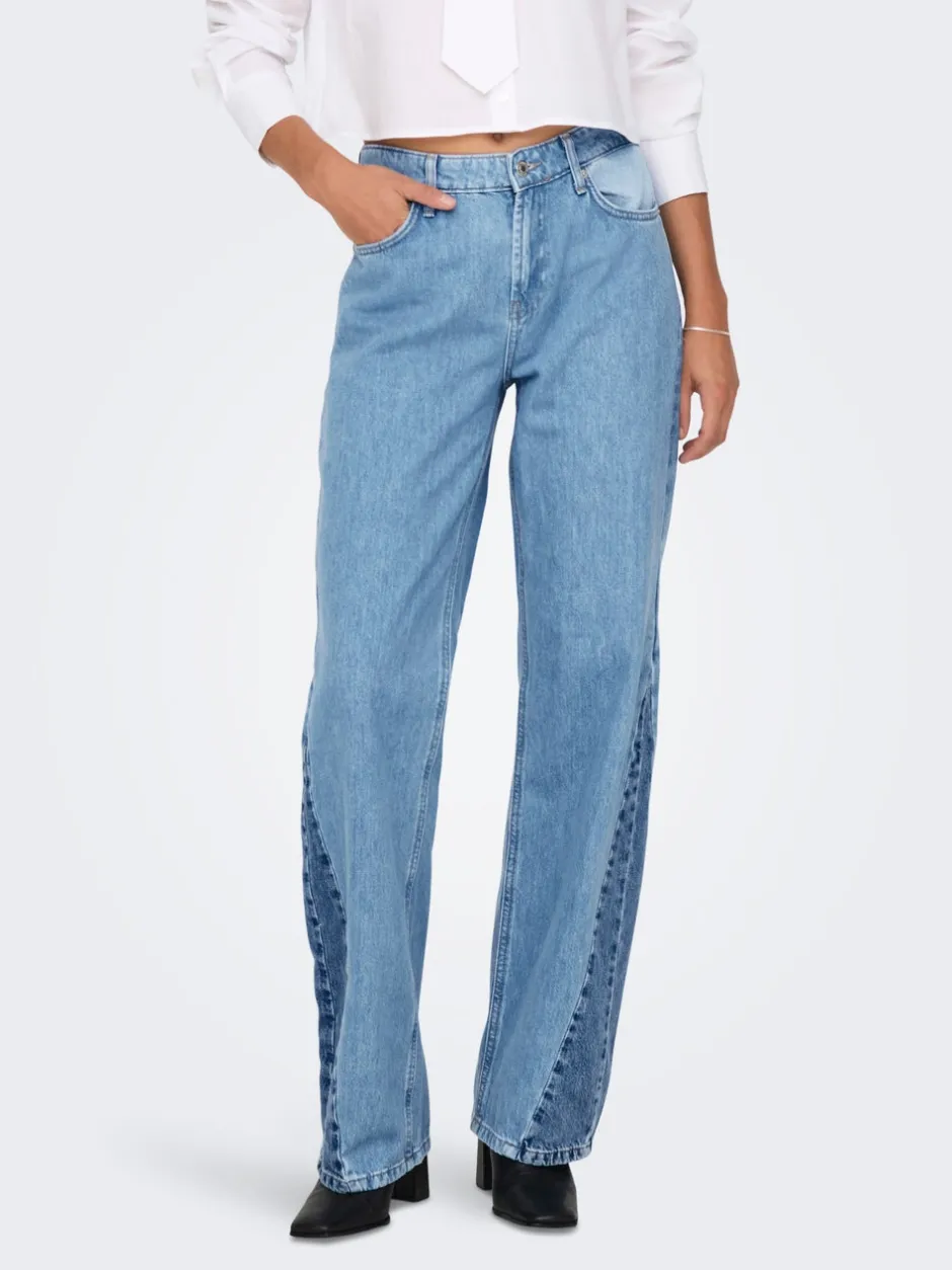 ONLCOBAIN Mellemhøj talje Wide leg fit Jeans Dame Jeans|Jeans