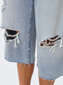 Hot ONLCOBAIN Mellemhøj talje Loose fit Denim-shorts Dame Shorts|Double Denim