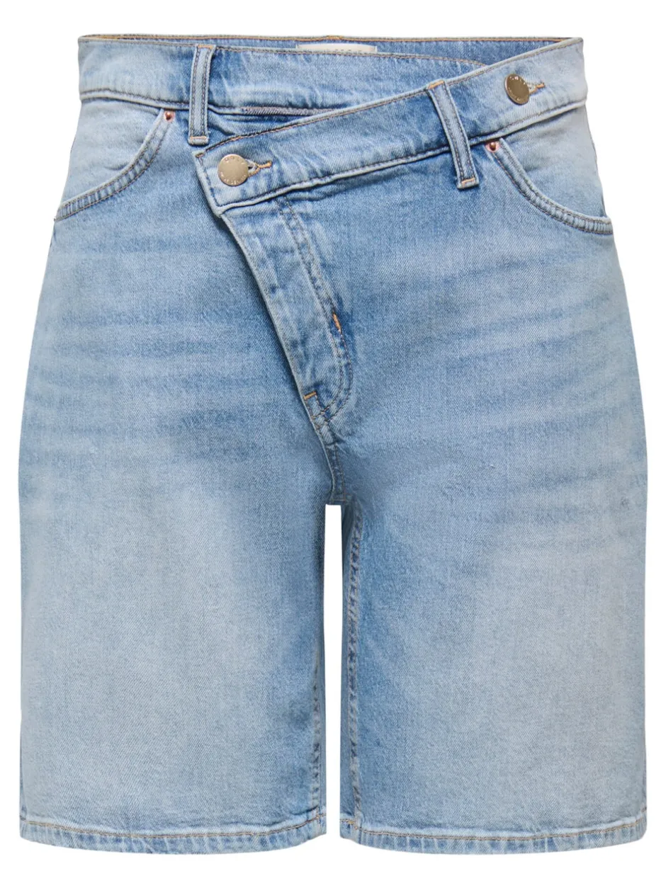 Online ONLCROSSOVER Mellemhøj talje Regular fit Denim-shorts Dame Shorts|Double Denim