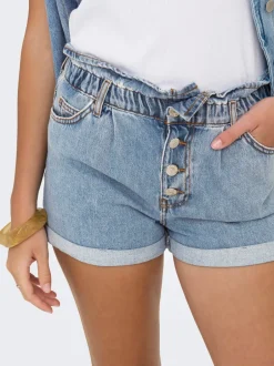Sale ONLCUBA Høj talje Relaxed fit Denim-shorts Dame Shorts|Double Denim