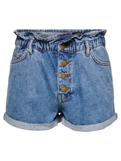 Hot ONLCUBA Høj talje Relaxed fit Denim-shorts Dame Shorts|Double Denim