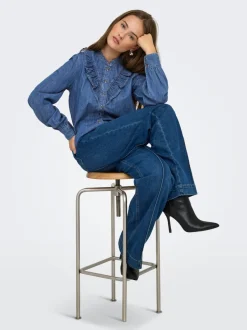 Hot ONLDASHA-SEVIGNY Denim-skjorte Dame Skjorter