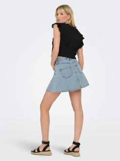 Outlet ONLEDEN Denim Denim-nederdel Kort nederdel Dame Nederdele|Denimnederdele
