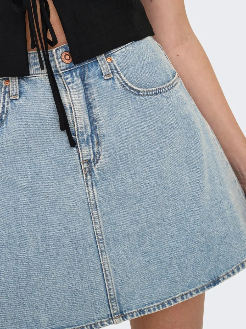 Outlet ONLEDEN Denim Denim-nederdel Kort nederdel Dame Nederdele|Denimnederdele