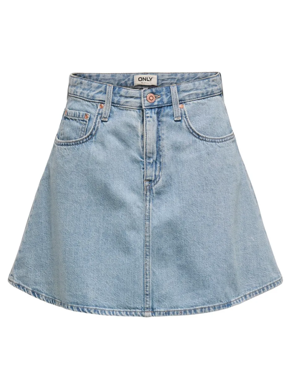 Outlet ONLEDEN Denim Denim-nederdel Kort nederdel Dame Nederdele|Denimnederdele