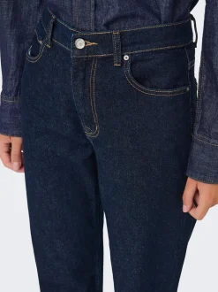 ONLELISA Mellemhøj talje Straight fit Ankellængde Jeans Dame Jeans|Jeans