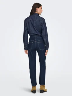 ONLELISA Mellemhøj talje Straight fit Ankellængde Jeans Dame Jeans|Jeans