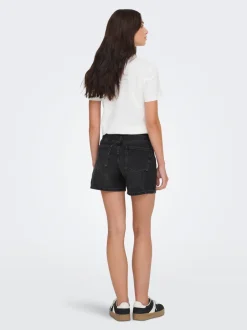 Online ONLELLA Mellemhøj talje Regular fit Denim-shorts Dame Shorts|Double Denim