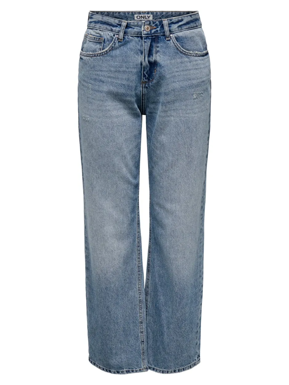 Online ONLELLA Mellemhøj talje Straight fit Jeans Dame Jeans|Jeans