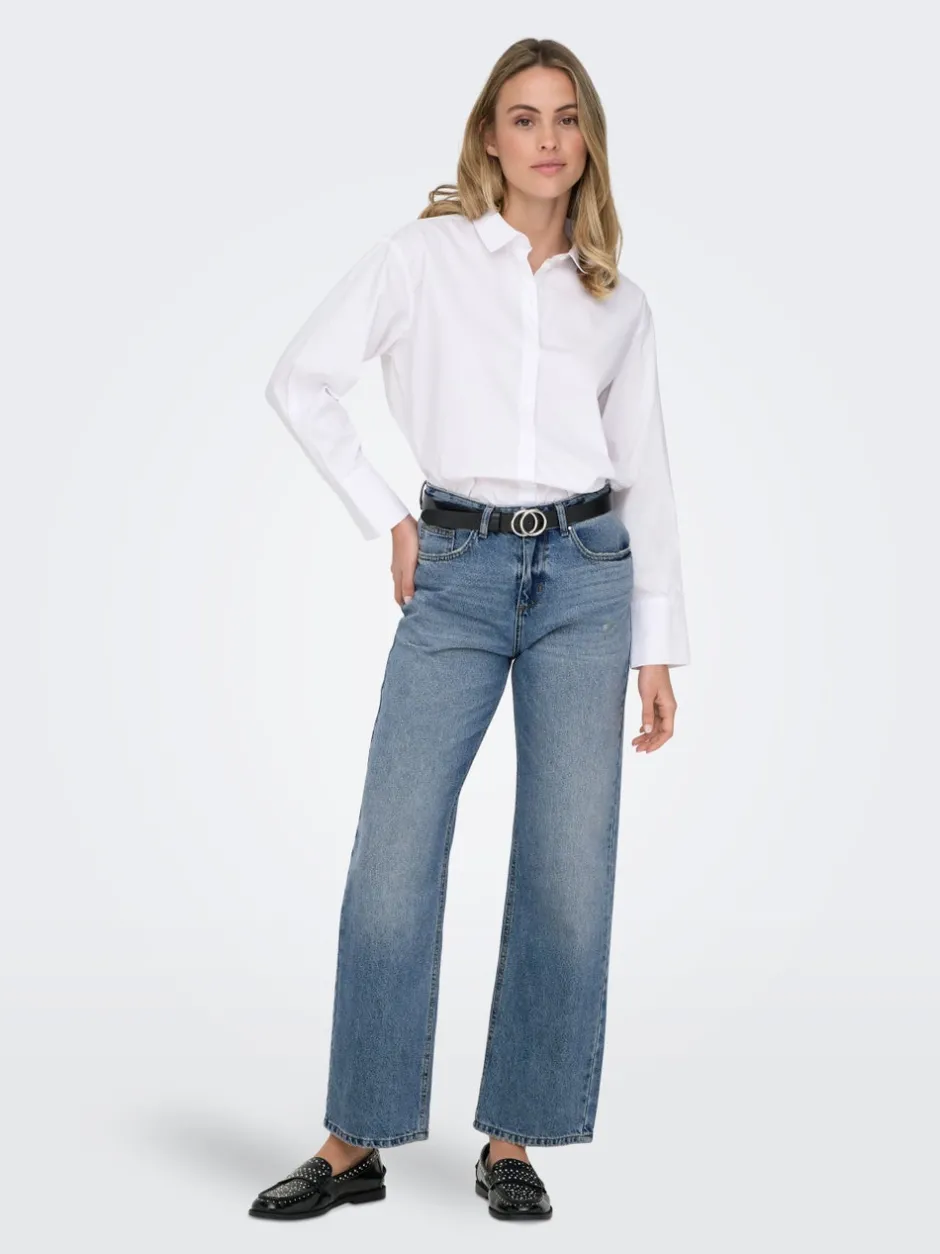 Online ONLELLA Mellemhøj talje Straight fit Jeans Dame Jeans|Jeans