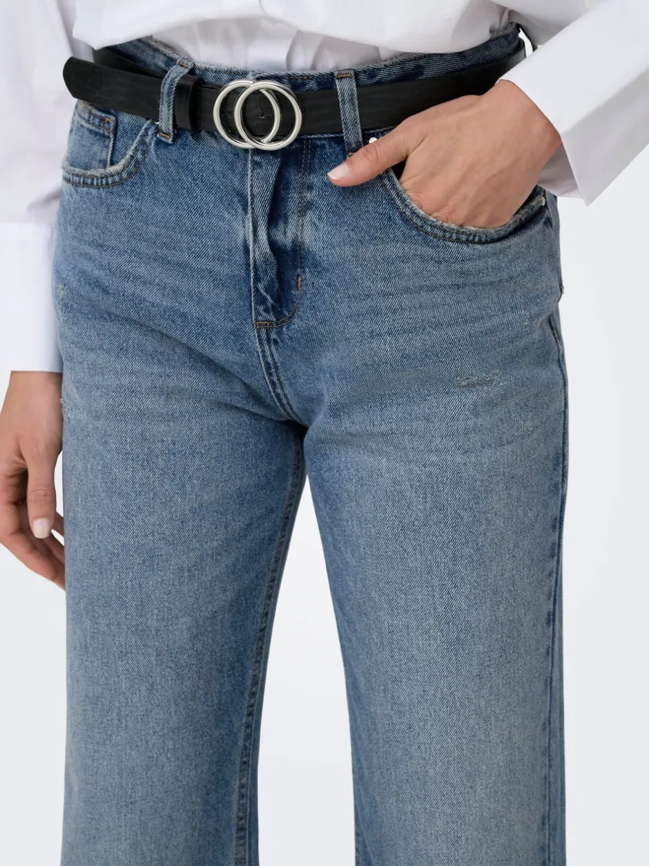 Online ONLELLA Mellemhøj talje Straight fit Jeans Dame Jeans|Jeans