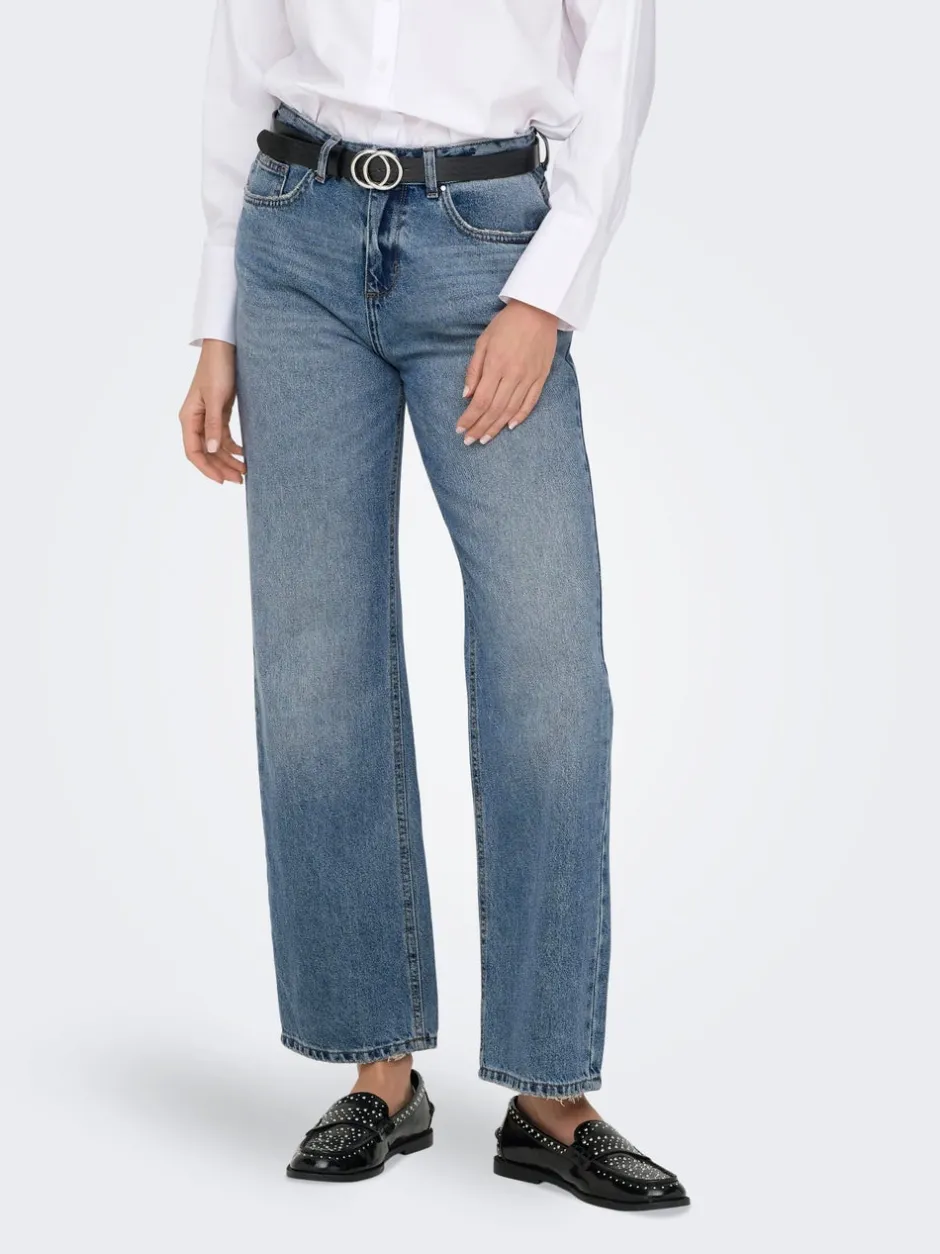 Online ONLELLA Mellemhøj talje Straight fit Jeans Dame Jeans|Jeans