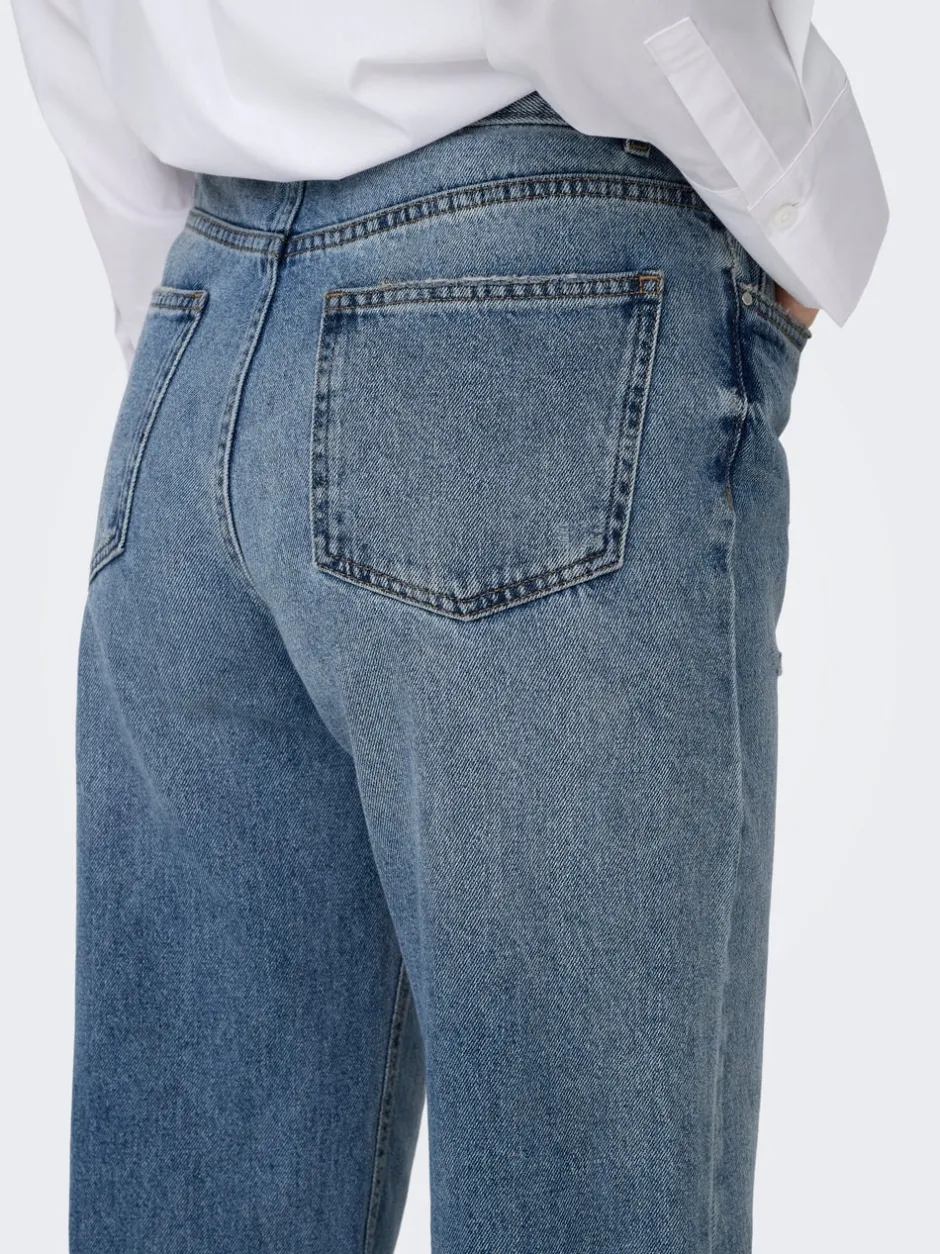 Online ONLELLA Mellemhøj talje Straight fit Jeans Dame Jeans|Jeans