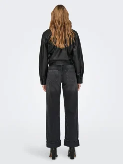 Outlet ONLELLA Mellemhøj talje Wide leg fit Jeans Dame Jeans|Jeans