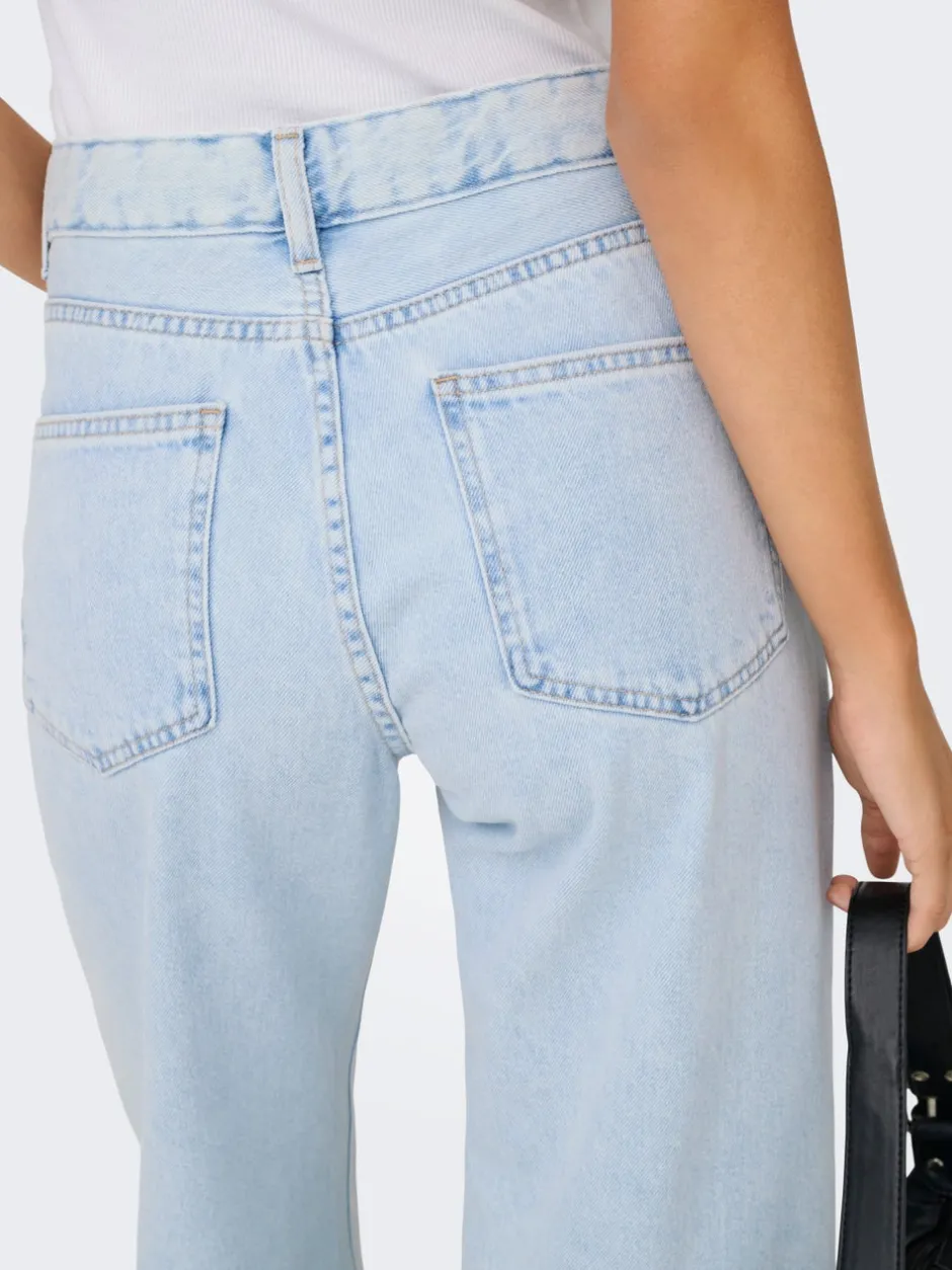Online ONLELLA Mellemhøj talje Wide leg fit Jeans Dame Jeans|Jeans
