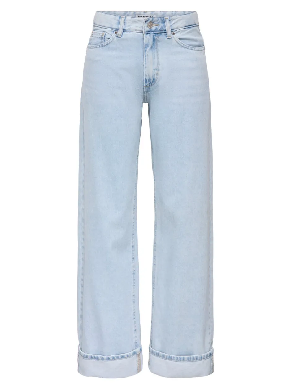 Online ONLELLA Mellemhøj talje Wide leg fit Jeans Dame Jeans|Jeans
