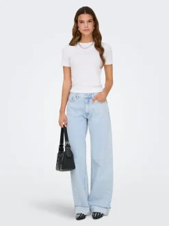 Online ONLELLA Mellemhøj talje Wide leg fit Jeans Dame Jeans|Jeans