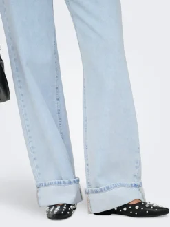 Online ONLELLA Mellemhøj talje Wide leg fit Jeans Dame Jeans|Jeans