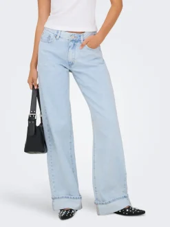 Online ONLELLA Mellemhøj talje Wide leg fit Jeans Dame Jeans|Jeans