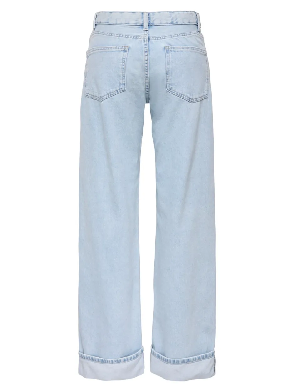 Online ONLELLA Mellemhøj talje Wide leg fit Jeans Dame Jeans|Jeans