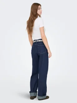 Best ONLELLA Mellemhøj talje Wide leg fit Jeans Dame Jeans|Jeans