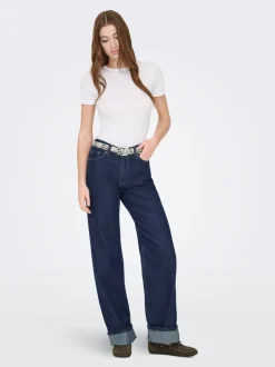Best ONLELLA Mellemhøj talje Wide leg fit Jeans Dame Jeans|Jeans