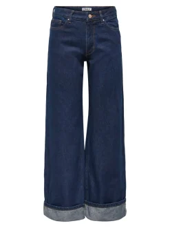 Best ONLELLA Mellemhøj talje Wide leg fit Jeans Dame Jeans|Jeans