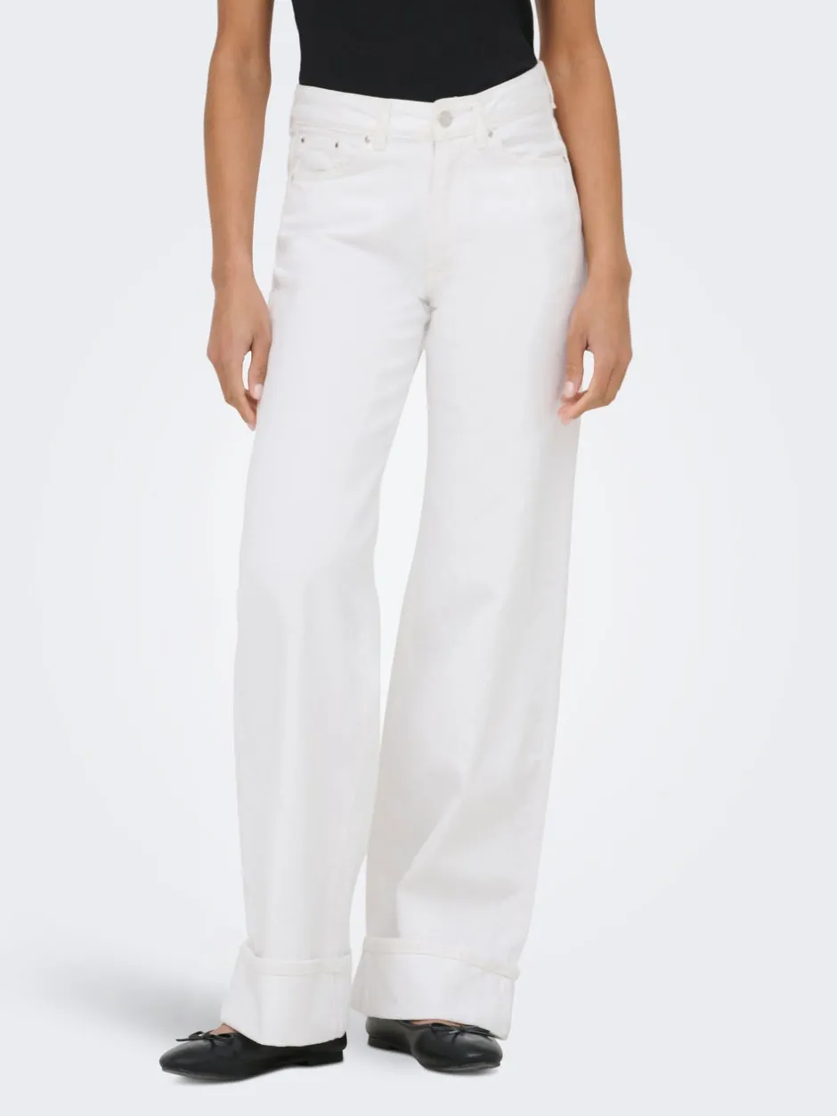 Online ONLELLA Mellemhøj talje Wide leg fit Jeans Dame Jeans|Jeans
