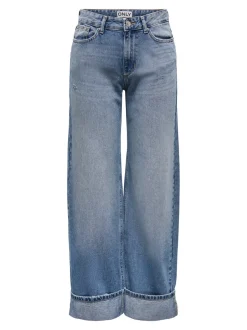 Discount ONLELLA Mellemhøj talje Wide leg fit Jeans Dame Jeans|Jeans