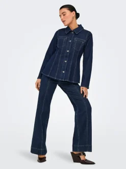 Outlet ONLELLE Denimjakke Dame Jakker Og Frakker|Double Denim