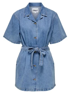 Hot ONLELLIE Kort kjole Dame Kjoler|Double Denim