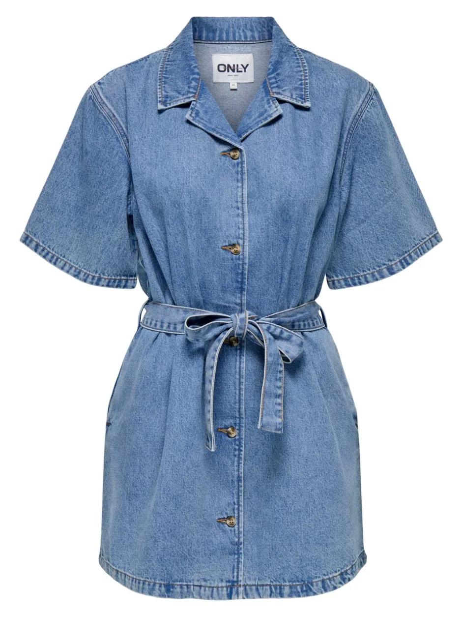 Hot ONLELLIE Kort kjole Dame Kjoler|Double Denim