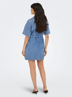Hot ONLELLIE Kort kjole Dame Kjoler|Double Denim