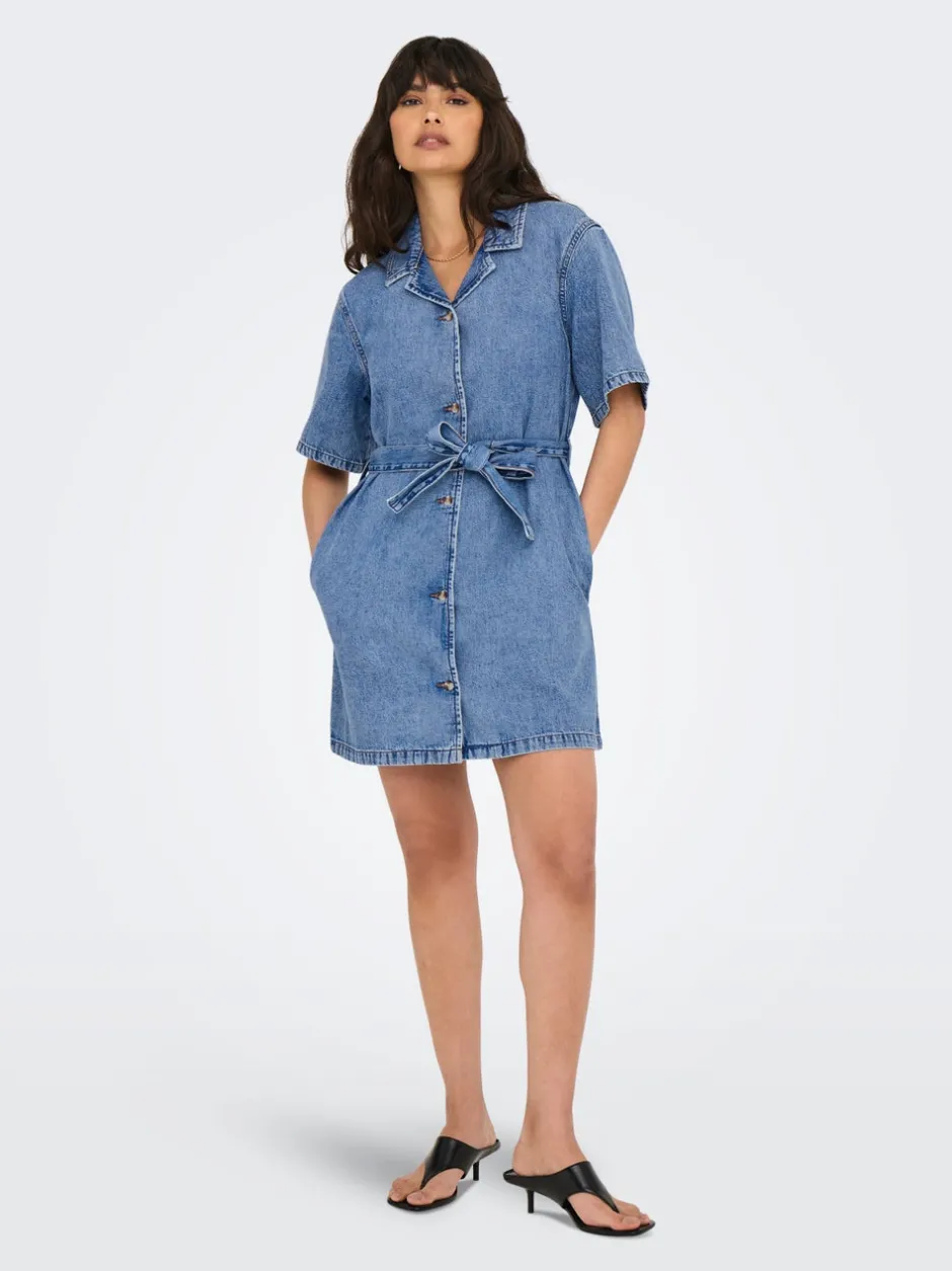 Hot ONLELLIE Kort kjole Dame Kjoler|Double Denim