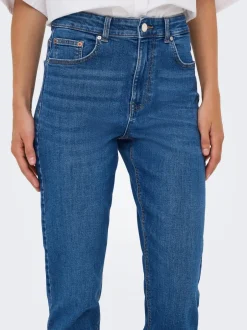 Best ONLEMEL Høj talje Straight fit Ankellængde Jeans Dame Jeans|Jeans